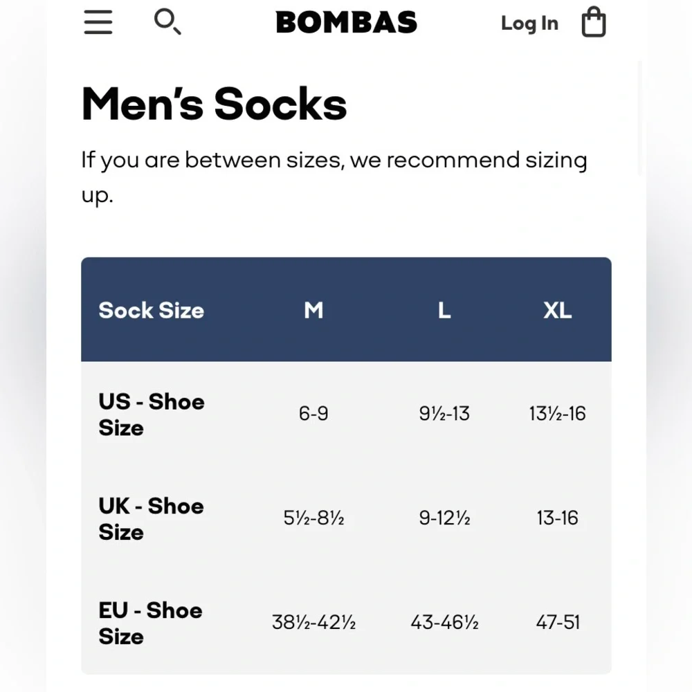 Bombas 2 Pairs Men’s‎ Black Socks Size XL 13.5-16
